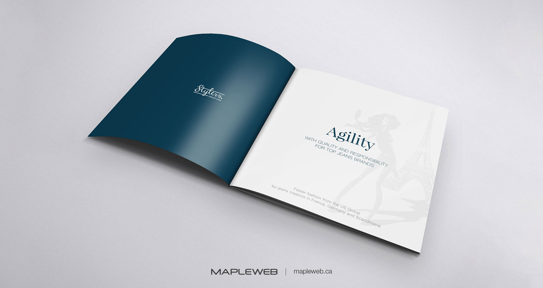 Stylers Brand design by Mapleweb White Logo on Magazine Front Page